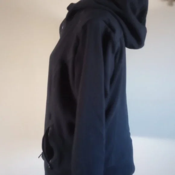 Active Life Women's Full Zip Sweatshirt Hoodie w/Plush ILining, Black, XL - Picture 3 of 7